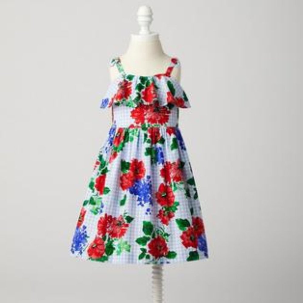Floral Summer Gingham Dress - Janie and Jack Size 5